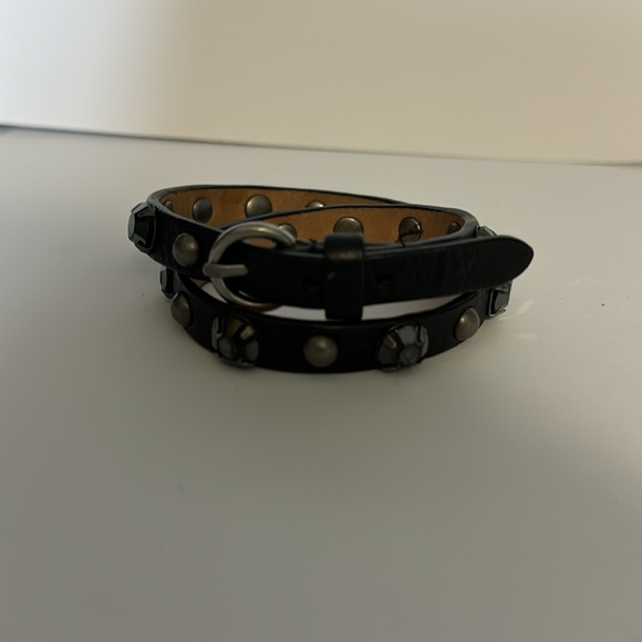J. Crew leather double wrap crystal bracelet - Picture 3 of 3